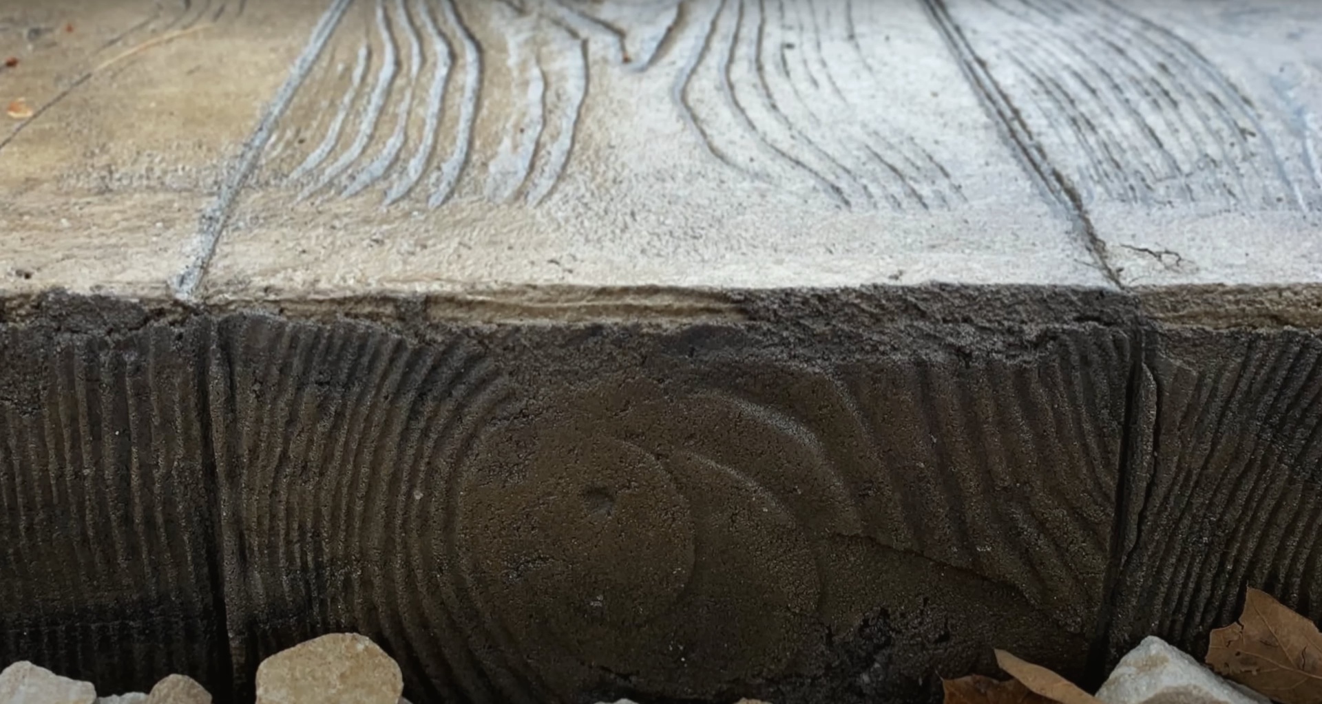Detailed view of wood-stamped concrete showing professional texture and craftsmanship in Henderson, KY