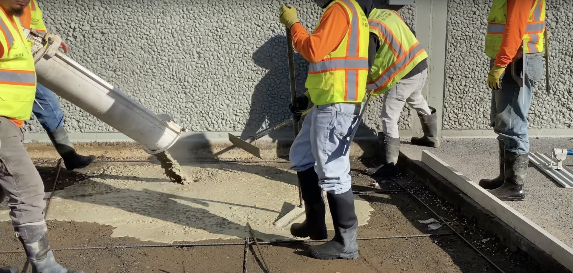 Henderson Concrete Pros team working on large commercial concrete project